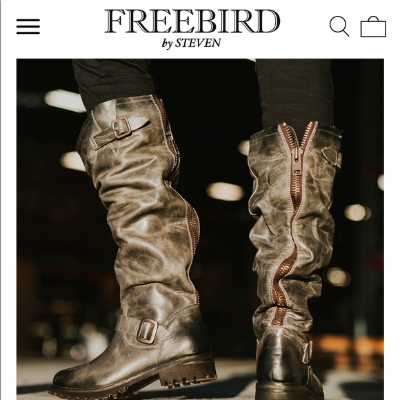 Freebird Size 9 Wide Calf Battle Stone 